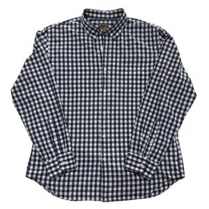 Blue by Pronto Uomo Mens XL Navy White Gingham Modern Fit Cotton Shirt M06
